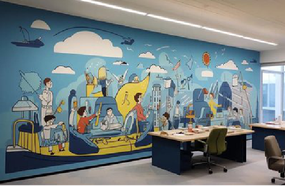 怀宁办公室墙绘的特点。